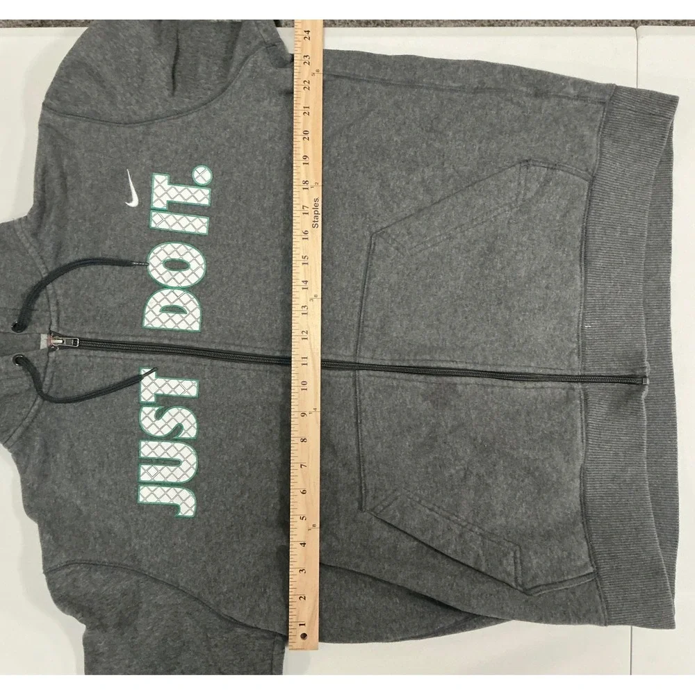 VTG Y2K Nike Athletic Dept Mens Gray Full‎ Zip Hoodie Spellout 